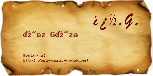 Ősz Géza névjegykártya